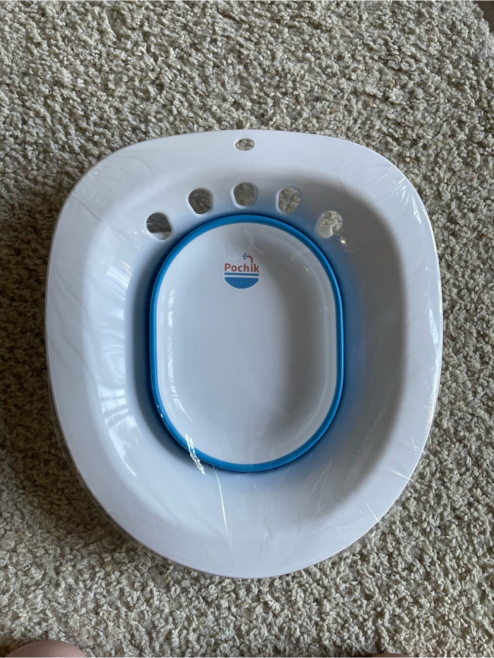 Amazon White and Blue Infant Bath Support Seat